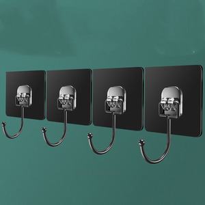 Slip Hook Plastic Black Wall Mount Hooks For Kitchen Bathroom Storage Organizing - Product Image 3