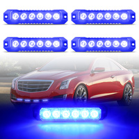 Raryloy Nuevo Juego de 4 Luces Estroboscópicas de Montaje Superficial para Camiones, Autos y Vehículos, Mini Luces Intermitentes para Parrilla, Ultra Delgadas, Impermeables IP65 21