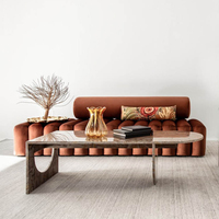 Ensemble de canapés italiens en velours pour l'intérieur Canapé Cloud haut de gamme pour villa Housses de canapés modernes de luxe Canapé trois places