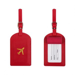 New Fashionable PU Leather Airline Boarding Luggage Tags & <b>Suitcase</b> Tag Portable 7*11CM - Product Image 4