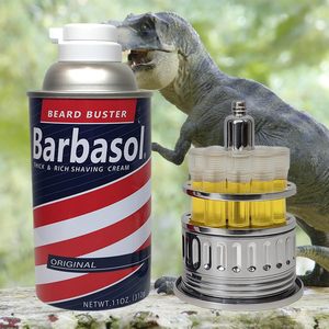 Tarro Decorativo Estilo Barbasol Inspirado en Películas |   Artículo Coleccionable con Temática de ADN de Dinosaurio con Tubos de Ensayo, Regalo Ideal y Opción al por Mayor - Product Image 1