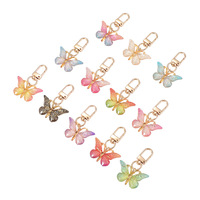 Porte-clés papillon dégradé en acrylique, pendentif arc-en-ciel, porte-clés mignon et tendance pour femmes, sac à main, cadeau