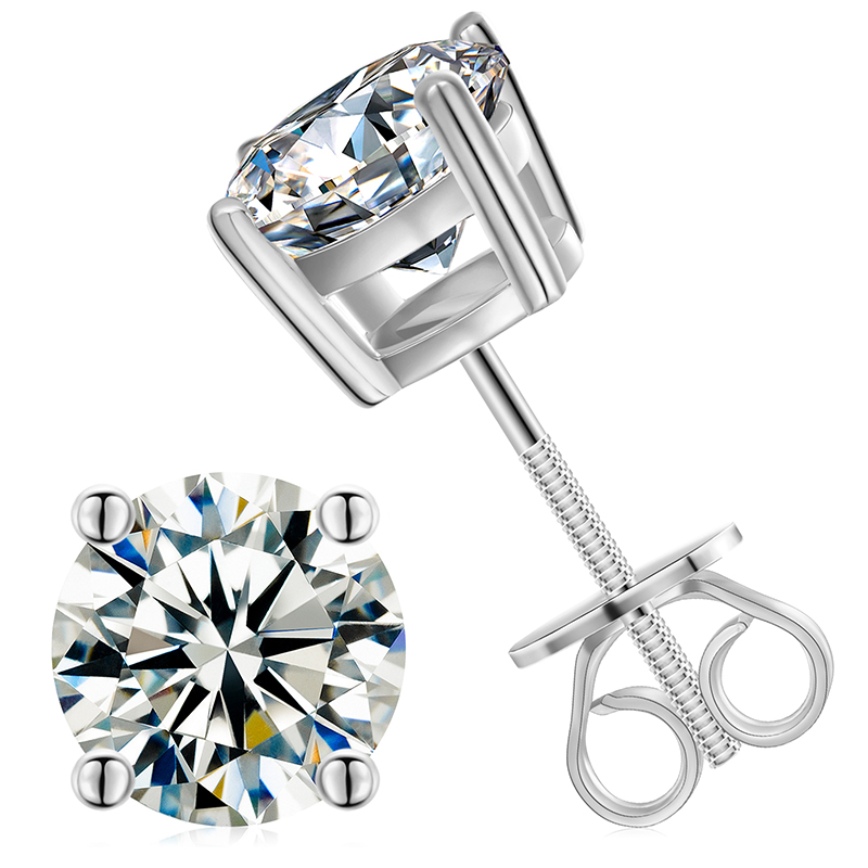 6 mm 0,8 ct/oreille - Or blanc
