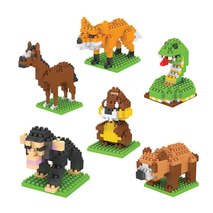 EPT Cheap Diy scimpanzé plastica 100Pcs Mini Micro Block Collection Kit da costruzione animali blocchi di noni stelo di mattoni piccoli giocattoli - Product Image 1