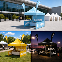 Tentes pliantes promotionnelles 3x3 - Auvents publicitaires imperméables pour événements intérieurs/extérieurs