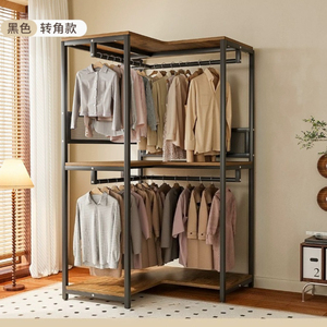 Porte-vêtements de placard - Porte-vêtements sur pied pour chambre - Dressing - Étagère - Porte-vêtements métallique - <span class=keywords><strong>Armoire</strong></span> ouverte combinable - Product Image 1