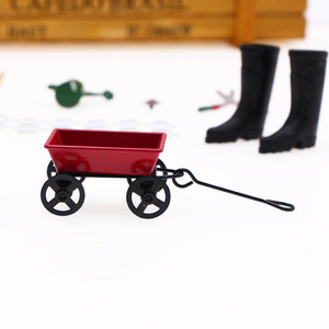 Mini Remolque Rectangular <span class=keywords><strong>de</strong></span> Metal Rojo para <span class=keywords><strong>Casa</strong></span> <span class=keywords><strong>de</strong></span> <span class=keywords><strong>Muñecas</strong></span>, Accesorios <span class=keywords><strong>de</strong></span> Fotografía, Escena en Miniatura - Product Image 4