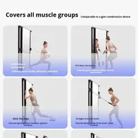 Support de fitness mural multifonctionnel et réglable pour entraînement complet du corps, avec pile de poids de 100 kg en acier