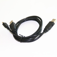 D1097 Double USB 2.0/20 Type a vers Mini B USB Câble haute vitesse en forme de Y Compatible avec les disques durs externes