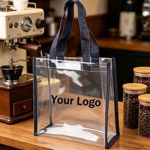 Bolsas de Compras de PVC Transparentes Personalizadas con Asas, Bolsas de Plástico Transparentes con Asas Holográficas para la Playa - Product Image 4