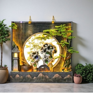 Cascade murale d'eau artificielle irrégulière <span class=keywords><strong>en</strong></span> résine LED étanche, rocher décoratif, écran de séparation, fontaine, ornements pour bassins domestiques - Product Image 1