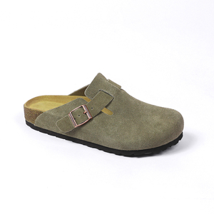 Estate Best-seller in vera pelle zoccoli da <span class=keywords><strong>uomo</strong></span> e da donna <span class=keywords><strong>scarpe</strong></span> identiche <span class=keywords><strong>con</strong></span> un cinturino sughero sottopiede zoccoli piatti - Product Image 3