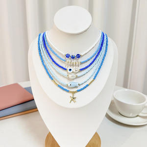 Collier de style bohème tendance INS couleur dopamine chaîne de clavicule perlée avec perles de rocaille <span class=keywords><strong>Miyuki</strong></span> <span class=keywords><strong>pendentif</strong></span> d'été pour cadeau - Product Image 6