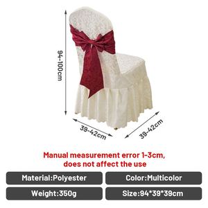 Housses de chaise en dentelle jaunes de haute qualité, extensibles, plusieurs couleurs, taille universelle, housses de chaise à ruban pour l'intérieur - Product Image 3