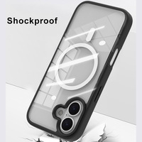 Étui de téléphone antichoc en TPU+PC mat avec support magnétique pour 14/16/17 Pro Max avec panneau arrière personnalisable et remplaçable