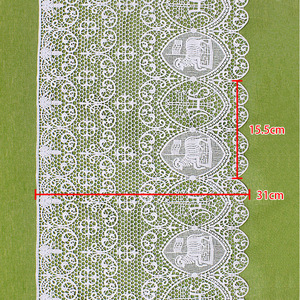 Dentelle décorative soluble en <span class=keywords><strong>soie</strong></span> de lait extra-large de 31 cm de large, motif agneau brodé, pour textile de maison - Product Image 2