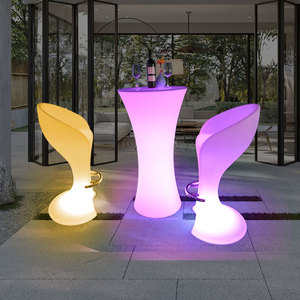 Muebles de <span class=keywords><strong>bar</strong></span> con luces que cambian de color, mesa de cóctel Led con luz de ambiente romántico - Product Image 5