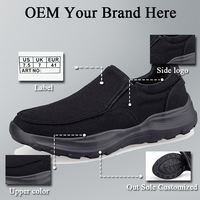 Chaussures décontractées légères pour hommes, respirantes, antidérapantes, à enfiler, noires, à semelle épaisse, pour le printemps/automne, style « Dad Shoes » pour hommes d'âge moyen