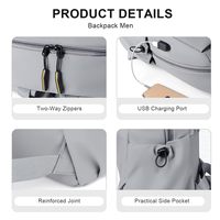 Versatile Waterproof Portable Unisex Large 14 Inch Laptop Backpack USB Port Business Travel Rucksack Casual Daypack Letter
