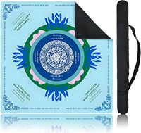 Tapete Plegable de Goma Azul para Mahjong Americano, para Mesa de Mahjong, Póker, Cartas y Fichas
