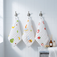 Serviette en gaze de coton pur tissée six couches, lingette faciale, serviette pour enfants, réutilisable, douce, absorbante, sur mesure, fabriquée en usine, 30*30cm