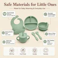 Ensemble d'alimentation pour bébé en silicone : assiette, bol et ventouse pour repas