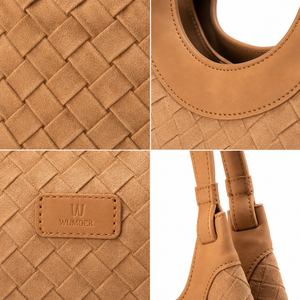 <b>Tan</b> Woven Tote <b>Bag</b> Large Capacity Shoulder Handbag Casual Daily Carryall for Women - Product Image 2