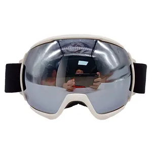Custom cheap best white anti fog spherical polarized ski goggles