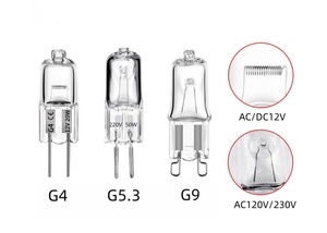 Lámpara de Filamento Halógena G9 <span class=keywords><strong>G4</strong></span> G5.3, Bombilla Pequeña de Cristal de Alto Voltaje, Candelabro de Cuarzo, Vela de Tungsteno, 20W 30W 35W 40W <span class=keywords><strong>12V</strong></span> - Product Image 4