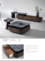 Ensemble de table basse moderne de luxe minimaliste blanc avec design extensible multifonctionnel, meubles de salon écologiques