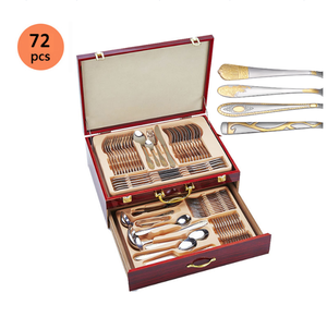 Ensemble de couverts de haute qualité, écologiques, en acier inoxydable, style contemporain, logo personnalisé au laser, cadeaux d'affaires, 72/24 pièces - Product Image 3