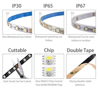 Bande LED numérique RGBW SK6812 à prix d'usine, 12V 5V, adressable, 60 LED/m, pour la décoration de bars et de clubs