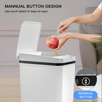 Poubelle de salle de bain fine 12L, étanche, à induction, pour la maison et la cuisine, usage commercial, en plastique, approvisionnement en gros, poubelle intelligente