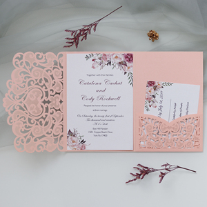 New Style Luxury 3D Pop Wedding Bride Greeting Cards Folded <b>Paper</b> Invitation Gold Stamping Eco-Friendly Lovely Printed <b>Pattern</b> - Product Image 4