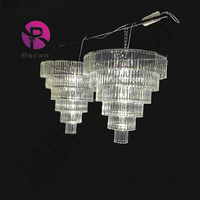 Lustre suspendu multi-niveaux pour plafond, lumières de fête, lustre en cristal pour plafond de mariage, décoration d'événements