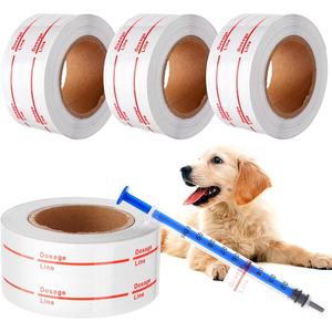 Autocollants pour seringues, marquage de dosage, étiquettes transparentes, ligne indicatrice rouge, étiquettes de <span class=keywords><strong>pharmacie</strong></span> pour médicaments vétérinaires et pharmaceutiques - Product Image 1