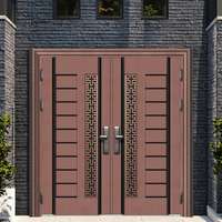 Porte double de luxe pour villa maison Porte d'entrée métallique en acier inoxydable avec fonction coupe-vent Application extérieure finie Sous-sol