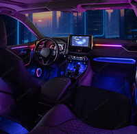 KYNCHO Pour Toyota RAV4, éclairage ambiant de voiture LED 64 couleurs, symphonie de lumières, contrôle par application Bluetooth, éclairage intérieur de voiture 12V, design invisible