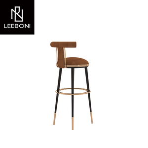 Nouvelle villa de luxe à la mode Tabourets de <span class=keywords><strong>bar</strong></span> modernes en cuir microfibre <span class=keywords><strong>Style</strong></span> nordique avec pieds en acier inoxydable - Product Image 2