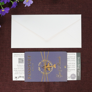 Haute qualité personnalisé Ins Style marine <span class=keywords><strong>passeport</strong></span> carte d'embarquement <span class=keywords><strong>mariage</strong></span>/fête cartes d'invitation avec avion en métal acrylique pour <span class=keywords><strong>mariage</strong></span> - Product Image 2