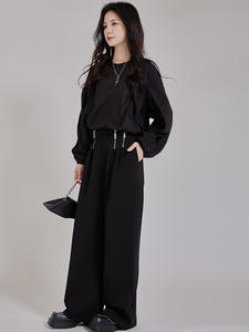 Pantalones de Traje Casuales Rectos para Mujer, Estilo Urbano Ecológico de Otoño, con Múltiples Cremalleras, Resistentes a las Arrugas, Duraderos, de Poliéster/Algodón - Product Image 5