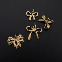 Pendentif Breloque Géométrique Mignon en Acier Inoxydable EMANCO avec Imitation Perle et Ruban pour Femme, Vente en Gros et Dropshipping DIY