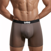 Sous-vêtements pour hommes à jambes longues, respirants, grande taille, boxer personnalisé avec logo, coton de bambou, doux, confortable, sans couture, vente chaude