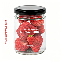 Groothandel Honing Jam Gelei Augurkensaus Opslag Keuken Gebruik 240ml Ronde Glazen Voedselpot Lege Transparante Verpakking Met Metalen Deksel