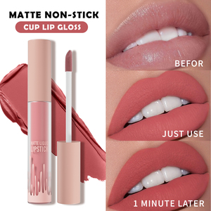 4 Multi-Color de larga duración Hidratante Terciopelo Mate Lápiz labial impermeable Copa antiadherente Brillo de labios - Product Image 3