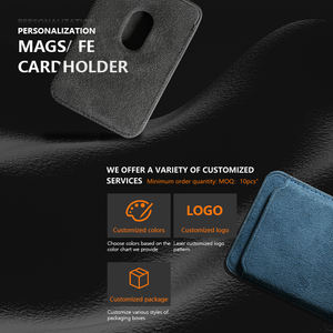 Porte-cartes de visite minimaliste au design <span class=keywords><strong>original</strong></span> pour Alcantara pour Magsafe iPhone 11/12/13/14/15/16 étui portefeuille pour téléphone - Product Image 5