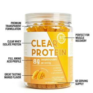Gomitas de Proteína de Suero Transparentes de Marca Personalizada para Apoyo Post-Entrenamiento, Fábrica de Suplementos - Product Image 1