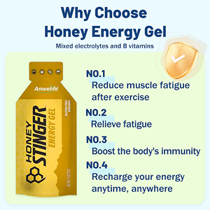 Suplemen Nutrisi Olahraga OEM untuk Latihan & Lari Bebas Gluten <span class=keywords><strong>Gel</strong></span> Energi Madu Emas - Product Image 3