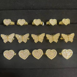 Anillo de Acero Inoxidable Unisex con Diamantes de Imitación y Diseño de Pepita de Dibujos Animados, Joyería de Moda para Viajeros, Marca OEM, Recuerdo Turístico, Dropshipping - Product Image 1