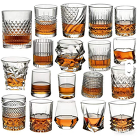 Juego de Vasos de Whisky Vintage de Lujo Ligero con Relieve en Relieve, Estilo Retro, Vasos Clásicos para Licores para Bares, KTV y Uso Doméstico